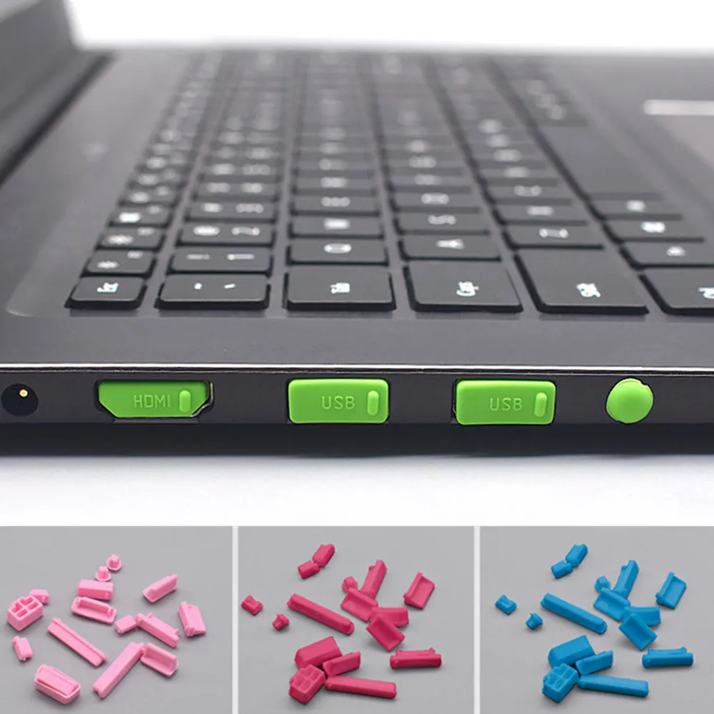 

16pcs/set Silicone Anti Dust Plug Laptop Dustproof Protetive Cover Universal USB HDMI Network Port VGA Plug Computer Accessories
