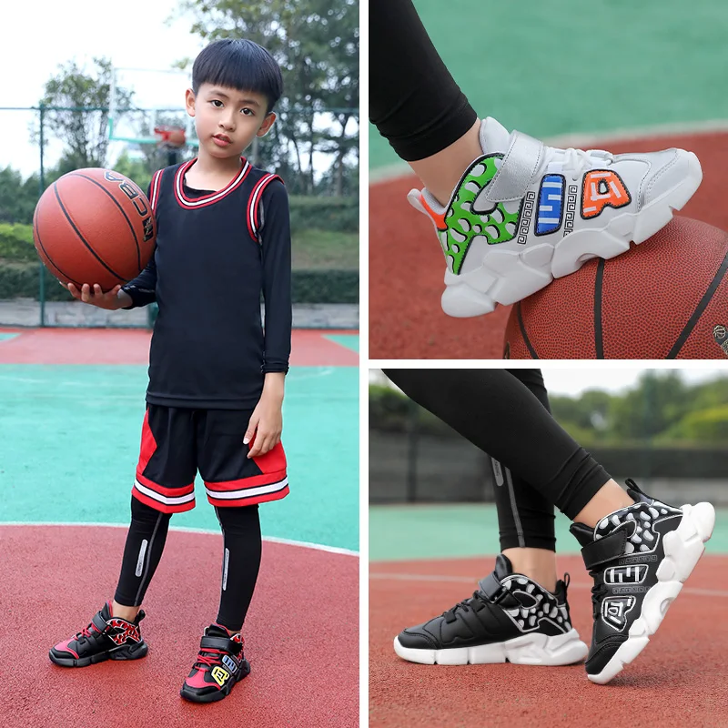 Autumn Winter New Letter Printing Shoes for Boys and Girls Korean Kids Basketball Running Tricolor 28-39 | Спорт и развлечения