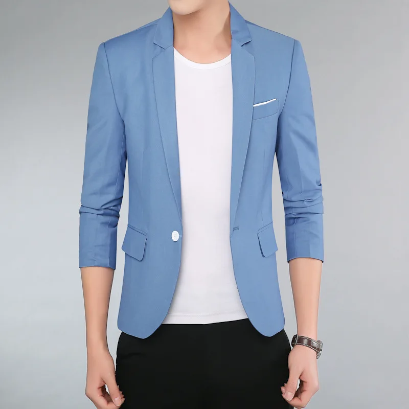 

2020 of Field Capacity Men Spring New Slim Casual Suit Adolescent Professional Work Solid Non-Iron blazer