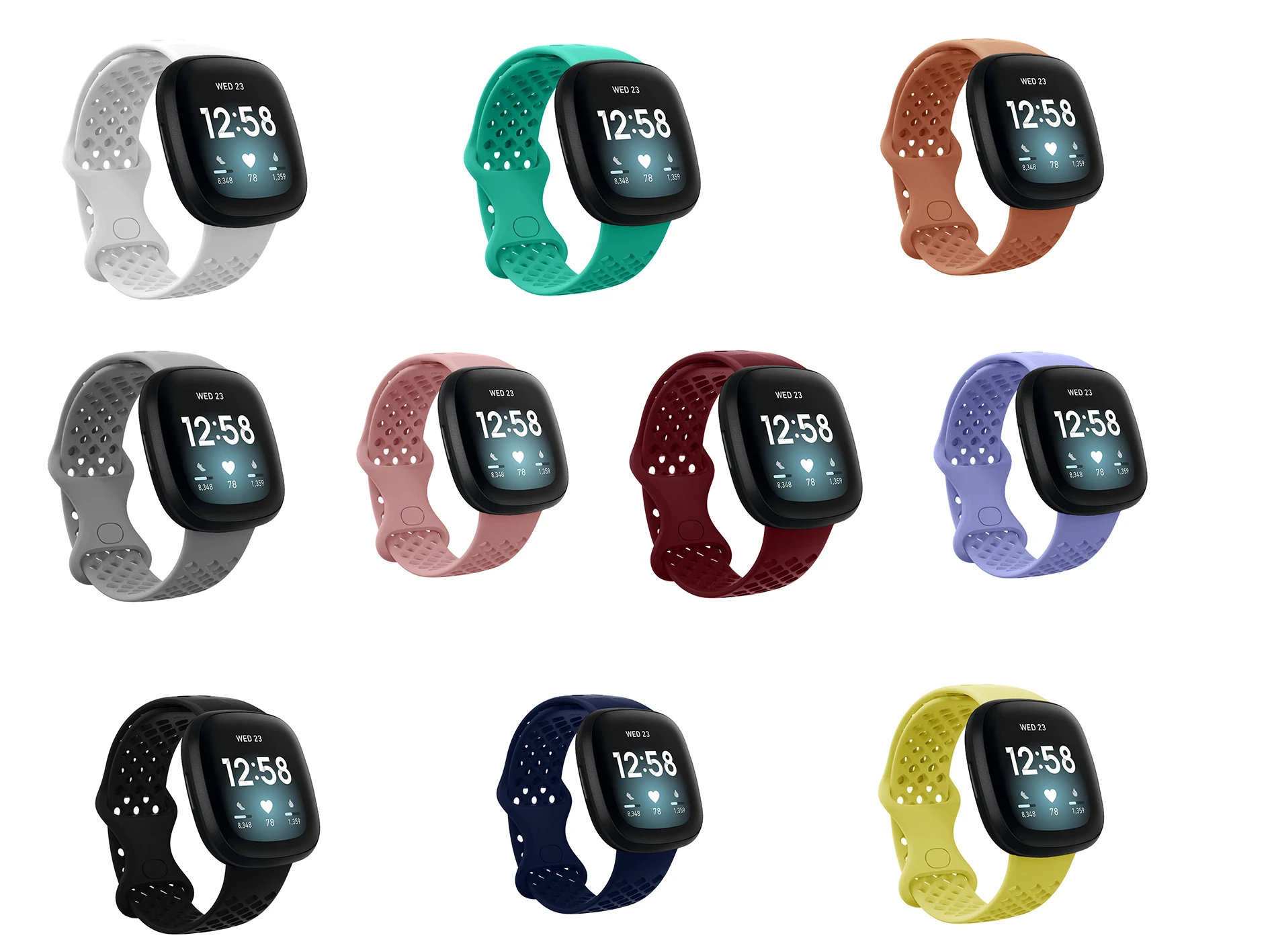 

Soft Silicone Watch Strap Replacement Wrist Watch Band For Fitbit Versa 3/Fitbit Sense Watchband Wristband Bands