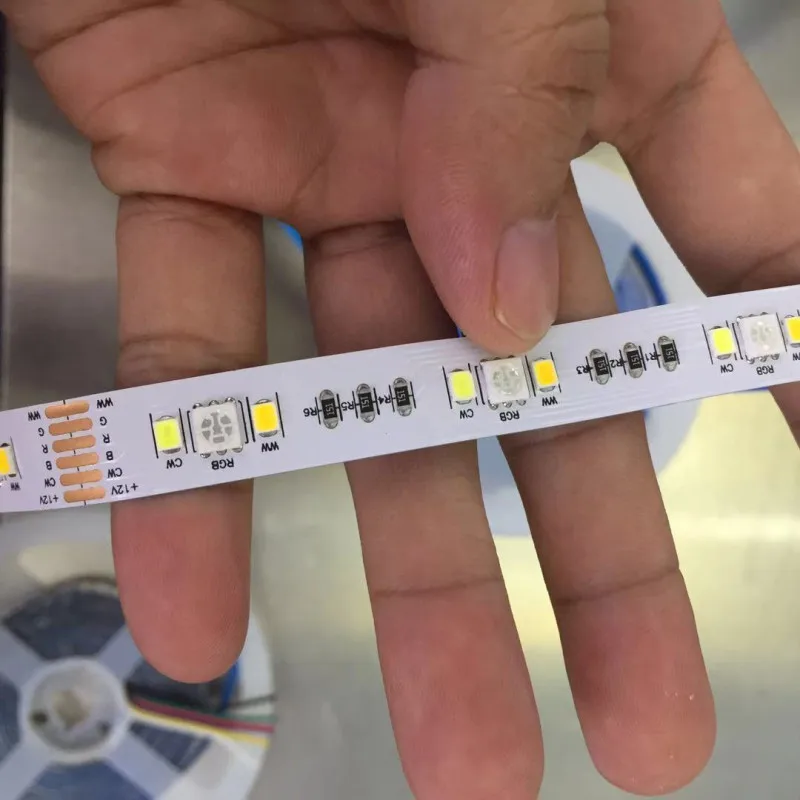 

Светодиодная ленсветильник RGB 5050 + 2835 RGBCCT с регулировкой температуры, 12 В/24 В, 5 м/лот, 12 мм