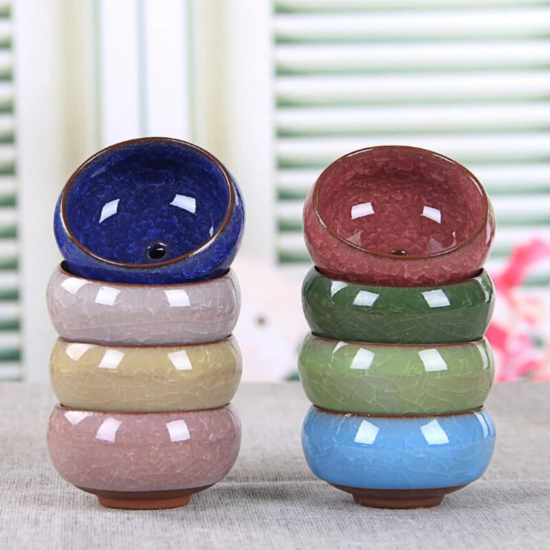 

8Pcs/Lot Mini Succulent Plants Flowers Vase Flowerpot Potted Desk Bonsai Pots Ceramic Flower Pot