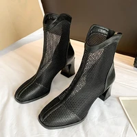 2022 womens hollow boots high heels sexy lady shoes party fashion ankle booties spring winter woman boots designer brand shoes