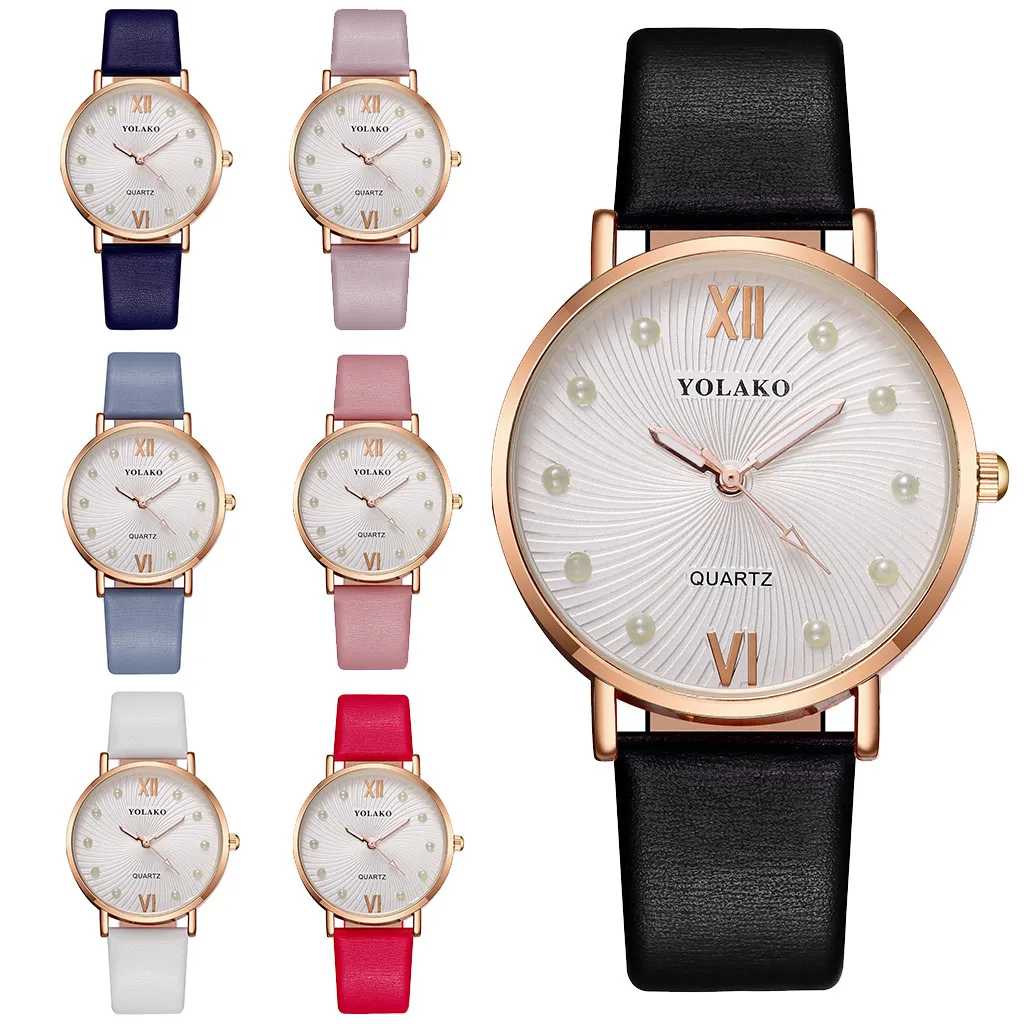 

YOLAKO Women's Watch Casual Leather Bracelet Minimalist New Watch Quartz Wrist Watch Female Clock reloj mujer relogio feminino