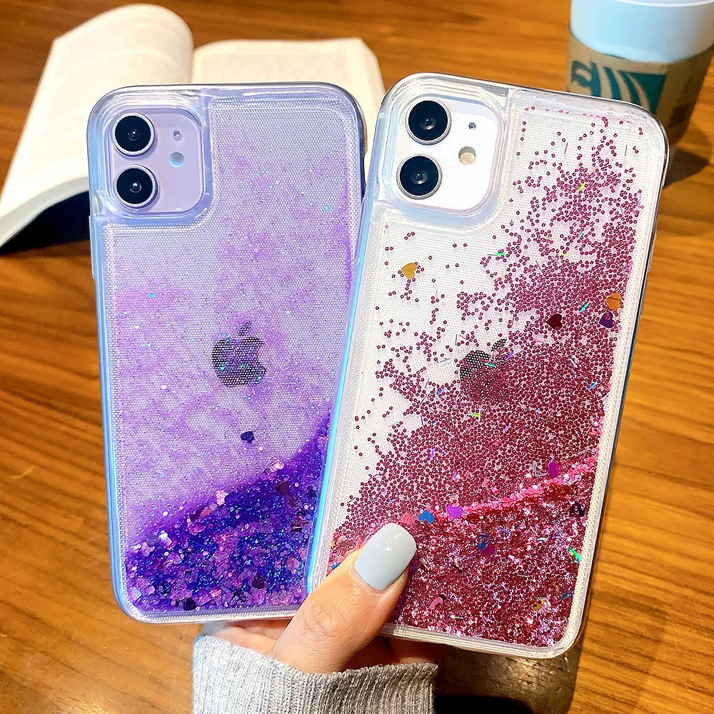 Чехол для iPhone 12 11 Pro Max SE 2020 мини чехлы XR X XS 7 8 6 6S Plus чехол с жидким песком на бампер