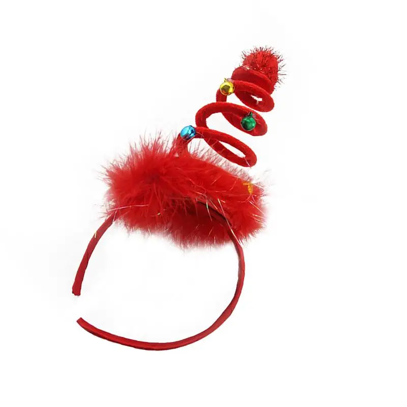 1 шт. Рождественский повязка для волос с забавными перьями спиральный весенний