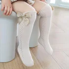 Носки для маленьких девочек, гольфы для принцесс с бантом, милые детские носки для девочек, хлопковые длинные детские носки-трубы