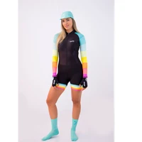 2020 womens triathlon long sleeve cycling jersey set skinsuit maillot ropa ciclismo bicycle jersey bike clothes go pro jumpsuit