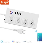 Сетевой удлинитель Tuya Smart, с поддержкой Wi-Fi, 4 USB-порта