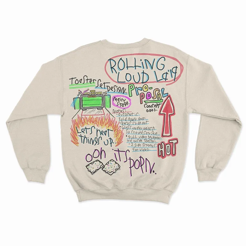 Новинка 20SS Топ kanye west хип хоп перекатывающийся громкий LA Popping натуральный с
