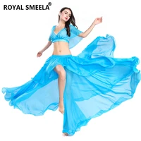 chiffon top skirt womens belly dancing costume belly dance top and skirts indian dance clothes practice clothing training wear