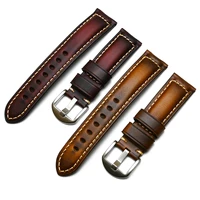 new2021 20mm 22mm 24mm 26mm handmade italian brown black blue vintage genuine leather watch band strap for panerai huawei men