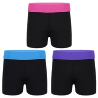 kids girls sports shorts wide elastic waistband boy cut shorts bottoms for gymnastics fitness workout dance shorts activewear