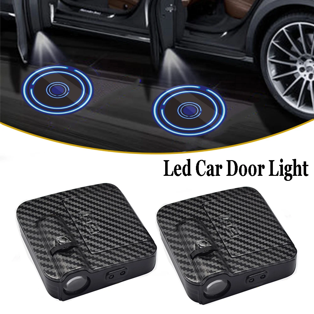

2 шт., беспроводные Светодиодные автомобисветильник лампы для дверей с логотипом и эмблемой