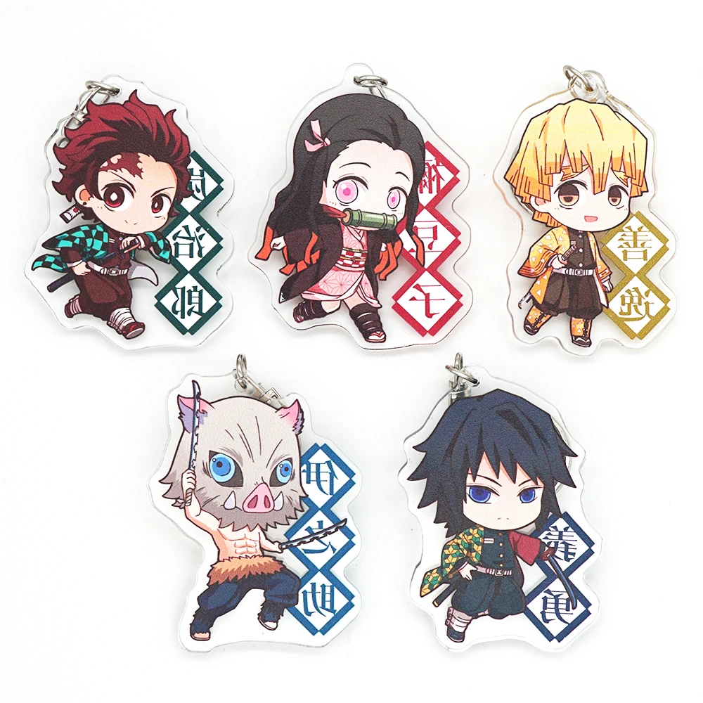 Demon Slayer: Kimetsu no Yaiba аниме брелок Kamado Tanjirou Nezuko Agatsuma Zenitsu Tomioka Giyuu Inosuke акриловый брелок