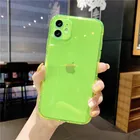 Неоновый флуоресцентный однотонный чехол для телефона iPhone 11 Pro Max XR X XS Max 7 8 Plus SE 2020, мягкий IMD Прозрачный чехол для задней крышки телефона