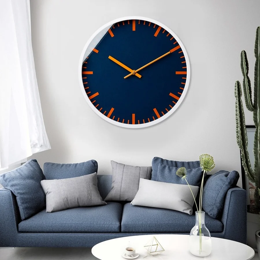 

Creative Simple Wall Clock Nordic Room Metal Modern Design Silent Living Room Quartz Wall Clock Duvar Saati Home Decor DL60WC