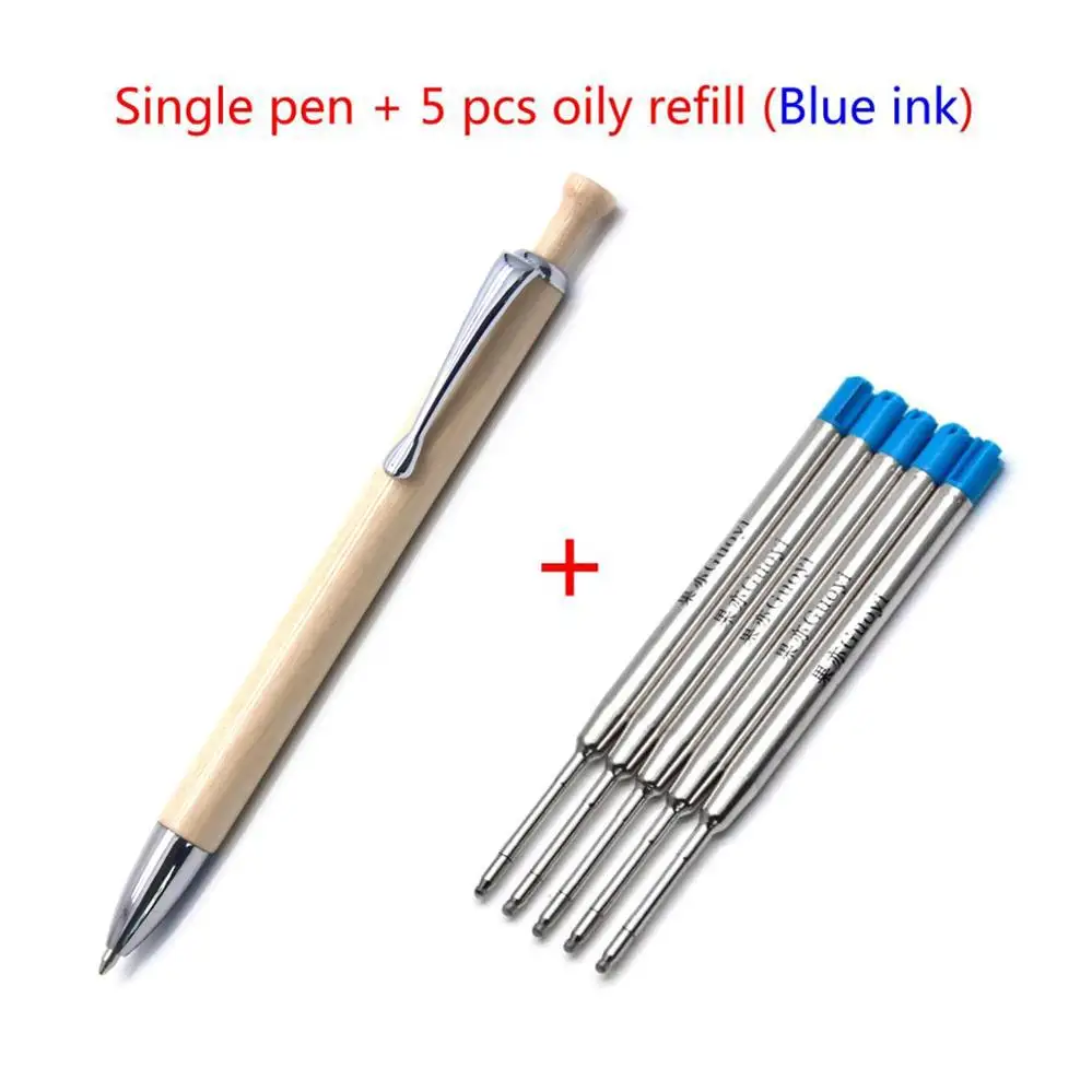 Pen-5 Blue refills Guoyi A225 роскошная деревянная шариковая ручка для обучения в офисе для школы канцелярский подарок; ручка для письма в отеле - Цвет: Pen-5 Blue refills