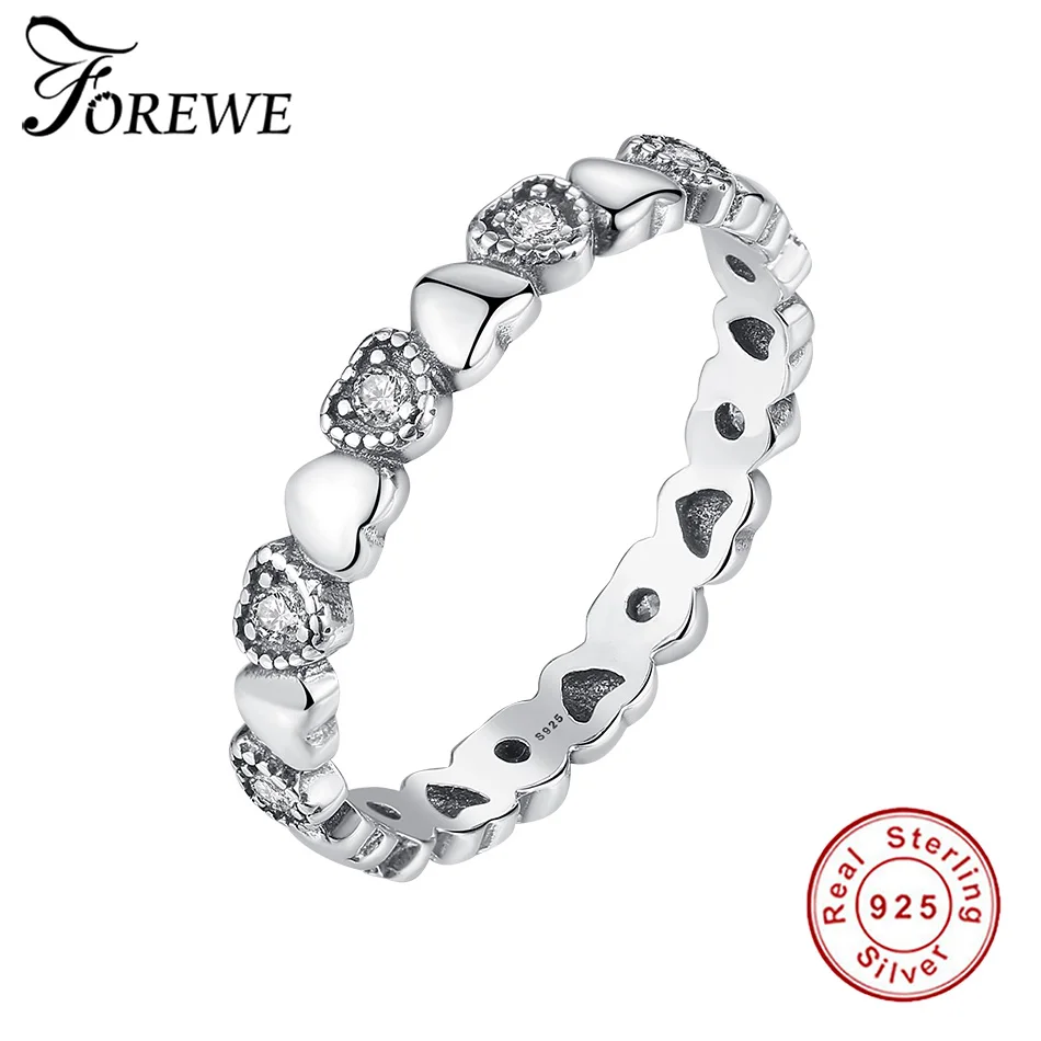 Настоящее 100% Стерлинговое Серебро 925 пробы штабелируемые кольца на палец в форме