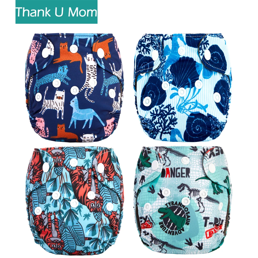 4Pcs Newborn Pocket Cloth Diaper NB Premature Baby Diapers Nappy Charcoal Bamboo Lining Waterproof Minky PUL Outer Fit 2-4kg