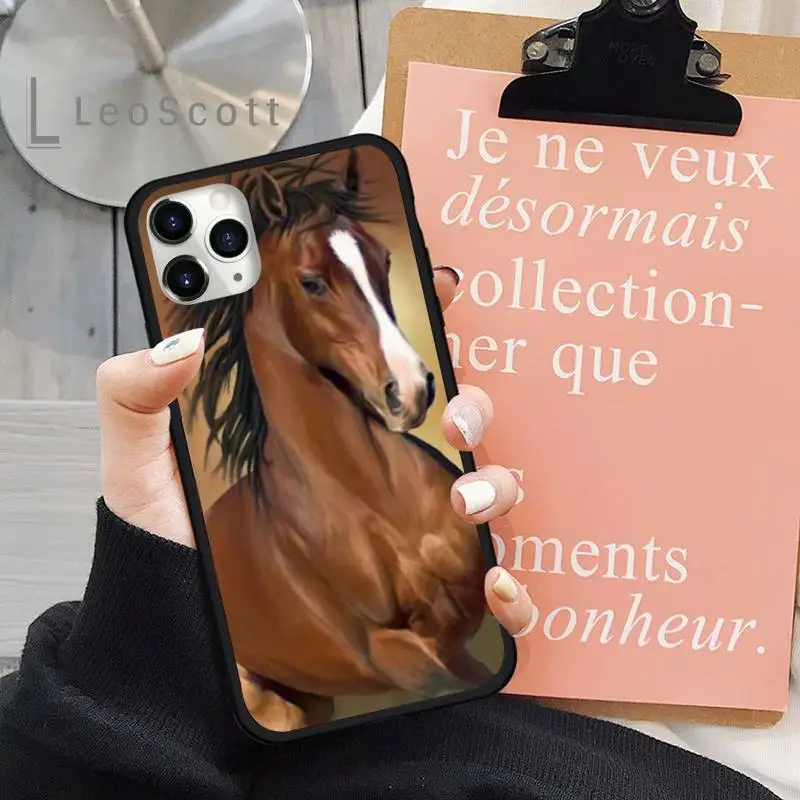 

horse animal grassland Phone Case for iPhone 11 12 mini pro XS MAX 8 7 6 6S Plus X 5S SE 2020 XR