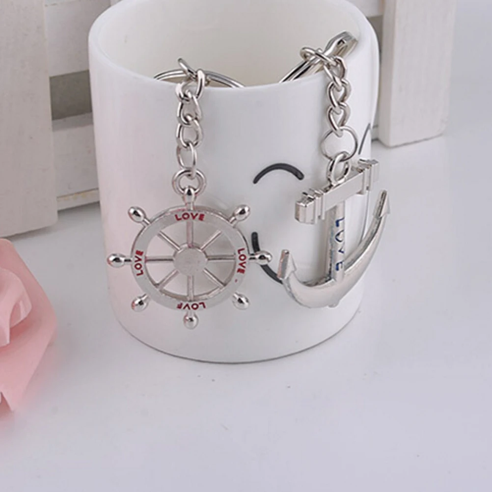 1 пара руль якорь Брелок для ключей пар кольцо влюбленных подарок брелок