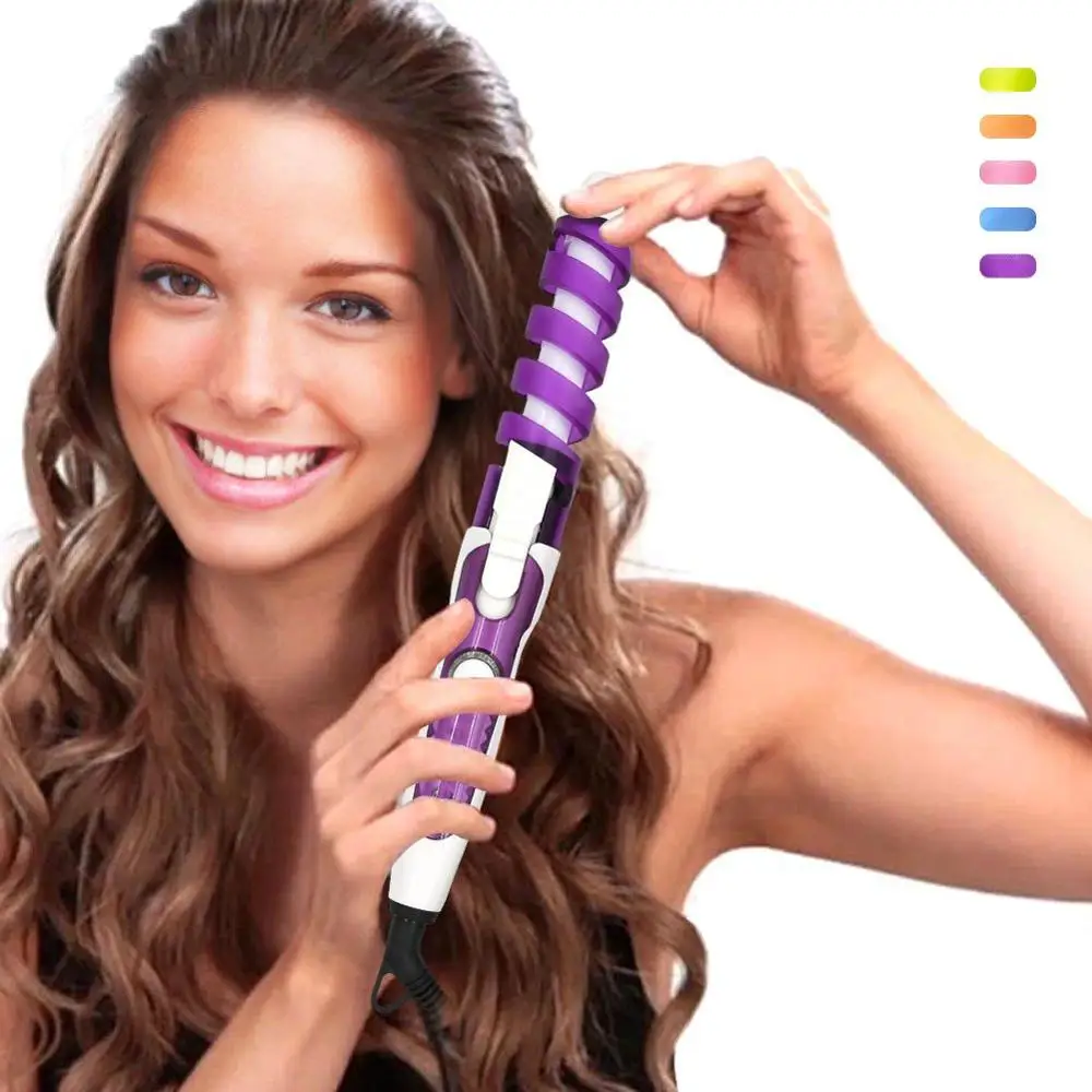 

Professional Portable Hair Salon Spiral Curl Styler Ceramic Perfect Curling Iron Hair Curler Waver Electric Culring Wand