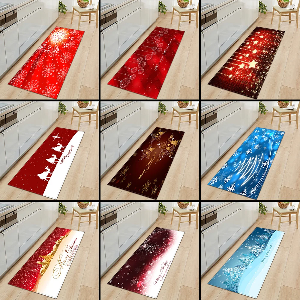 Рождественский коврик прикроватный для спальни ванной напольный мягкий