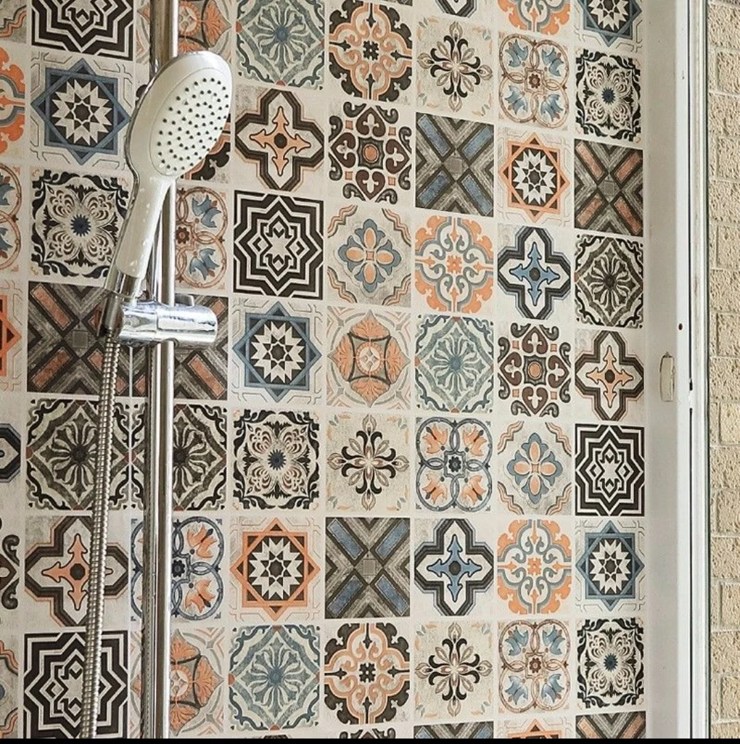 

Thicken Oil Waterproof Self-adhesive Cabinets Stove Special Wallpaper High Temperature Resistant Geometric Patterns Wall Sticker