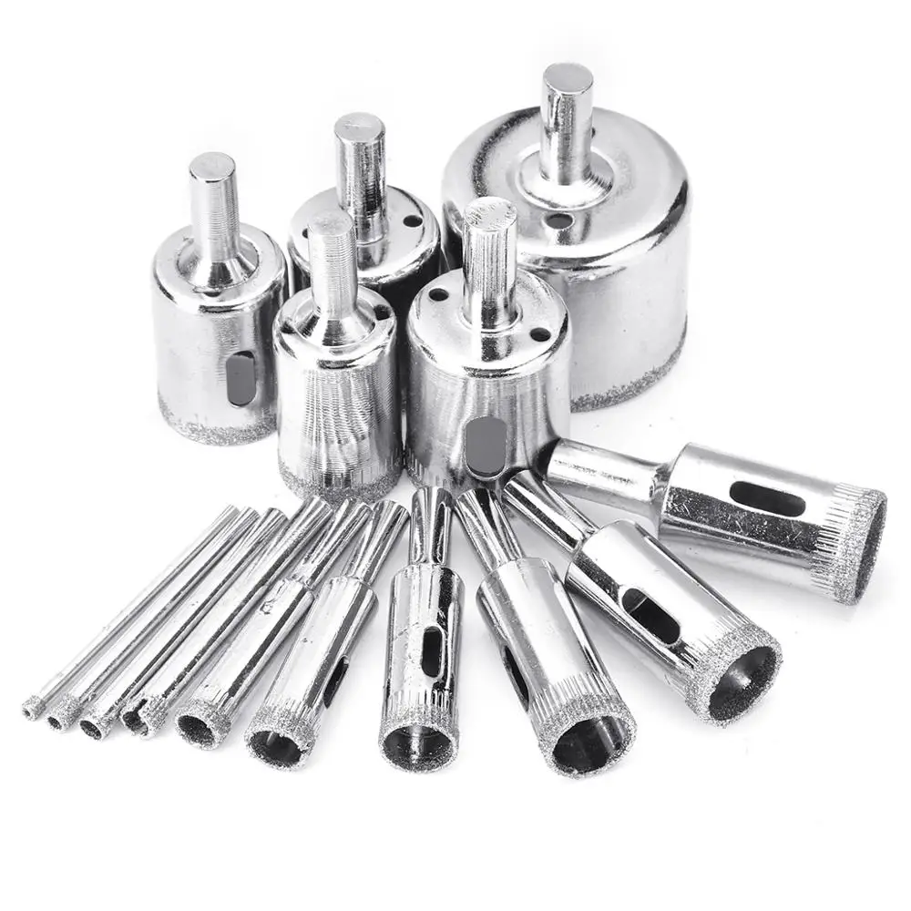 

15pcs 3-42mm Diamond Hole Saw Cutter Tool Drill Bit Set for Glass Ceramic Marble Tile