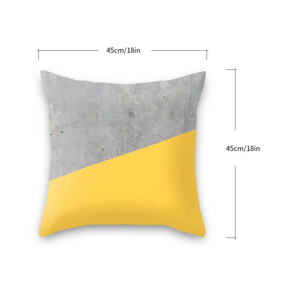 

45*45cm Yellow Grid Pillowcase Decorative Sofa Cushion Case Bed Pillow Cover Home Decor Car Cushion Cover Cute Fresh Pillow