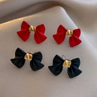 2021 spring new trendy cute red bowknot small animal alloy paint stud earrings classic fashion jewelry earrings girl gifts