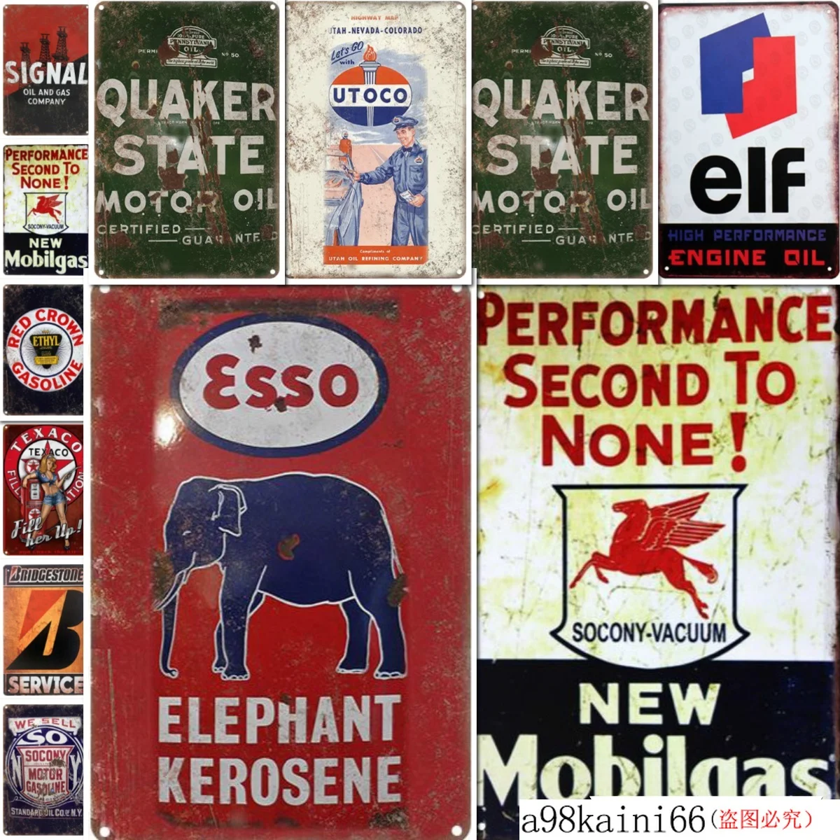 

Elephant Petroleum Retro Tin Sign Wallpaper Pub Cafe Restaurant Barber Shop Home Decor Wall Poster Bar Pub Home Wall Decor
