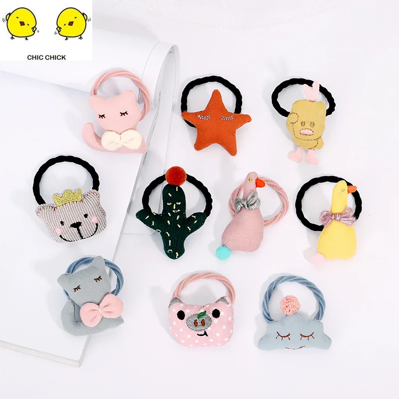 Новые Красочные базовые эластичные волосы группы детей веревки для волос