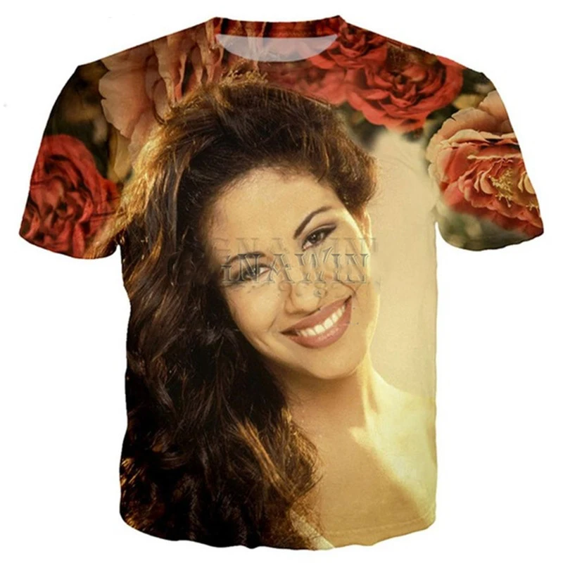 Новое поступление футболка для мужчин и женщин хип-хоп певец Селена кунтанилла 3D
