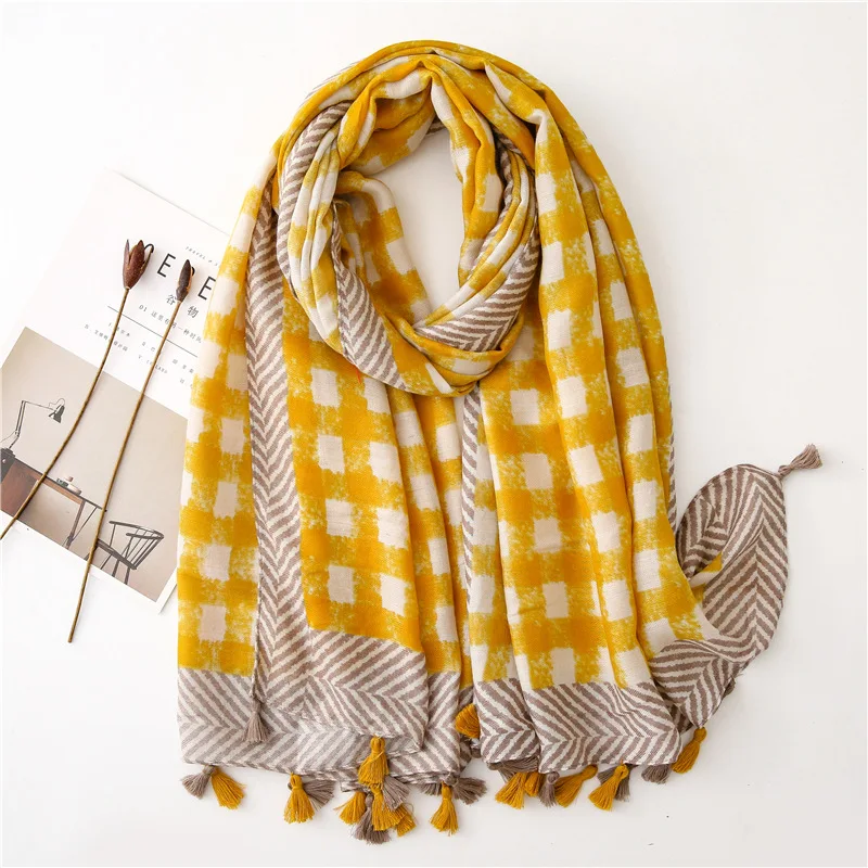 Шарф с этническим принтом женский осенний зимний длинный богемный этнический длинный шарф с принтом праздничные шарфы зарубежные заказы кашне накидка