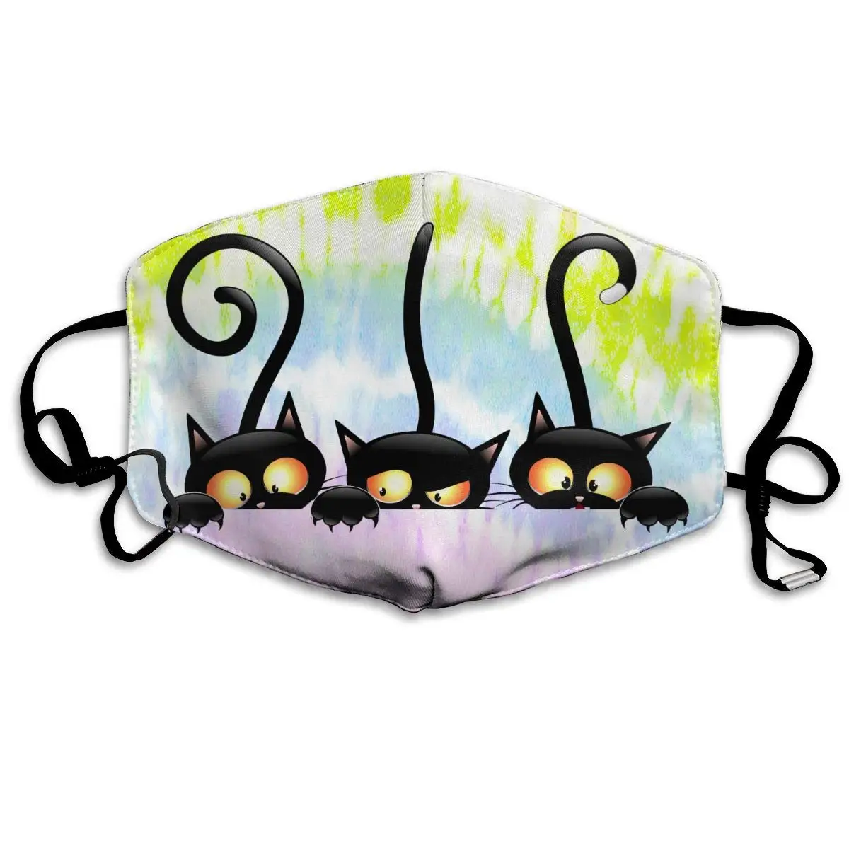 

Witch Cat Washable Reusable Mask, Cotton Anti Dust Half Face Mouth Mask For Kids Teens Men Women With Adjustable Ear Loops