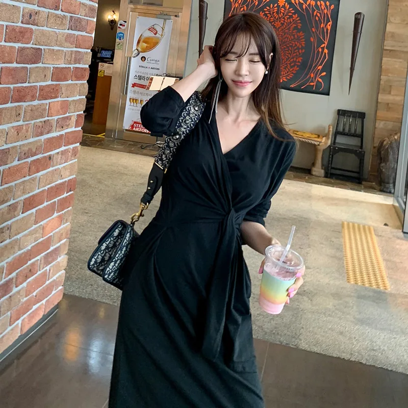 Женский корсет с длинным рукавом повседневное облегающее платье осенне-зимнее