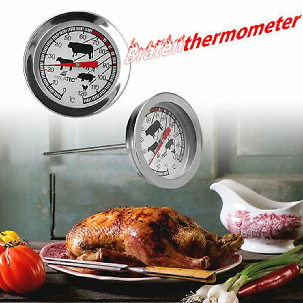 

Высококачественный биметаллический термометр из нержавеющей стали для барбекю, мяса, духовки с щупом, термометр для приготовления барбекю