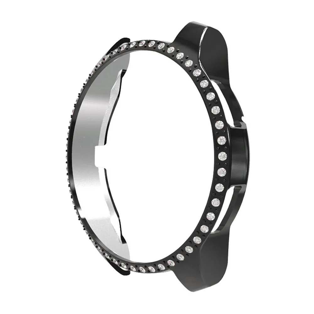Black Женский чехол для часов samsung Galaxy Watch 42 мм/46 мм/активная Защитная крышка Алмазный Блестящий бампер для gear S3 рамка аксессуары - Цвет: Black