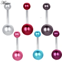 miqiao 6pcs belly button umbilical nail belly button ring body piercing jewelry for women men