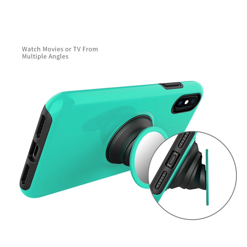 Модный чехол для iPhone xs max, чехол для мобильного телефона, подушка безопасности, кронштейн Apple XR, анти-капля, 8 Plus, телескопическое магнитное кольцо с зеркалом