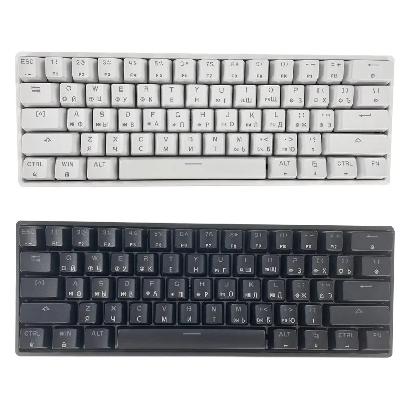 

SK61 Russian Version Клавиатура Механичеcкая USB Wired RGB Mini Portable 61 Keys Gaming Mechanical Keyboard Gk61 for MAC / iPad