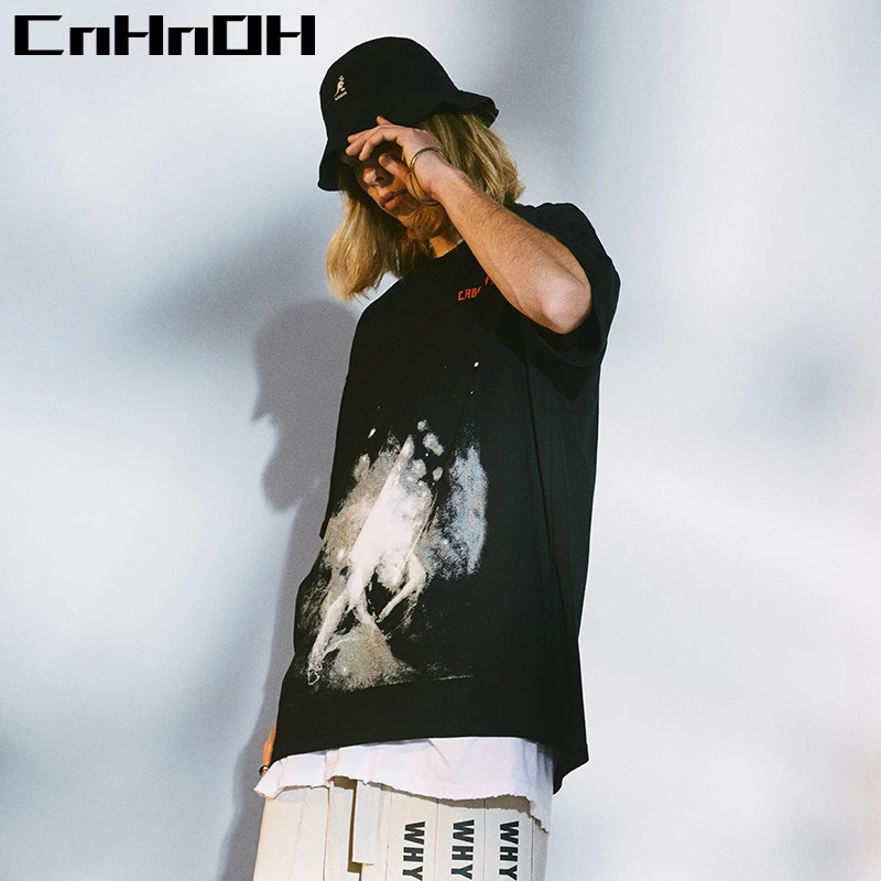 

CnHnOH негаба мужские футболки с коротким рукавом и изображением футболка Для Мужчин's хлопковая Футболка бесформенная для пары 9610