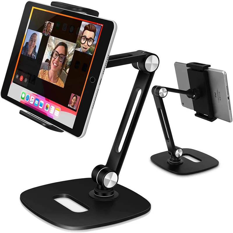 

Adjustable Tablet Stand Desktop Tablet Holder Mount Foldable Phone Stand with 360° Swivel Phone Clamp Mount Holder with 4-13"