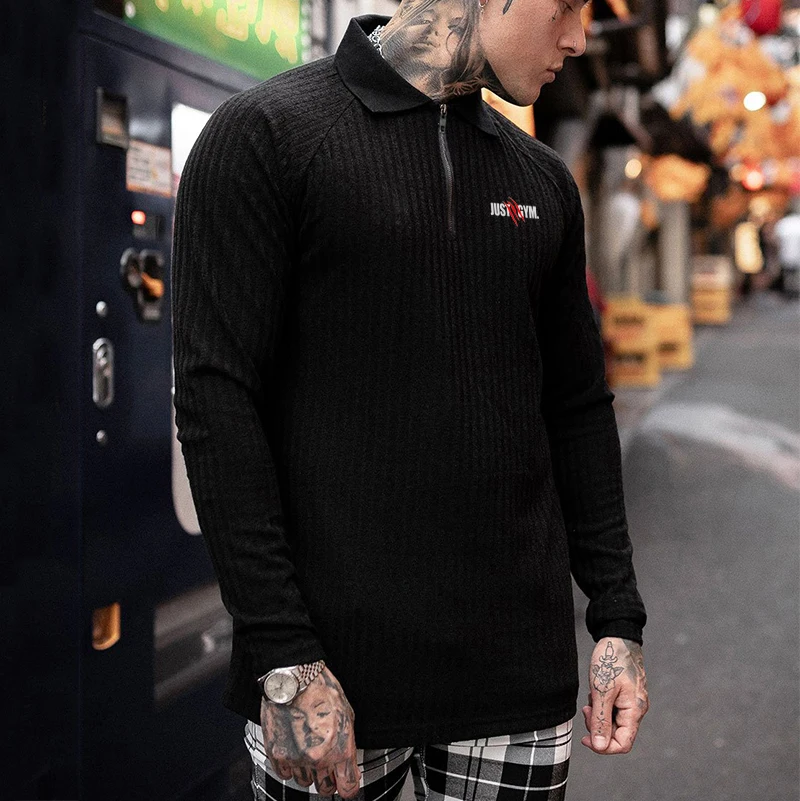 Черный свитер мужские повседневные свитера Мужской трикотажный пуловер