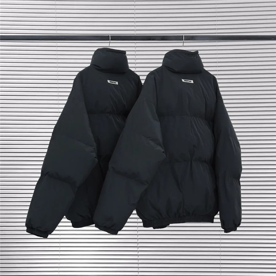 

Brown Green Gray Winter Warm Coats Men Women Loose Zipper Stand Collar Essentials Parkas Jacket