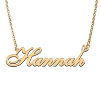 love heart hannah name necklace for women stainless steel gold silver nameplate pendant femme mother child girls gift