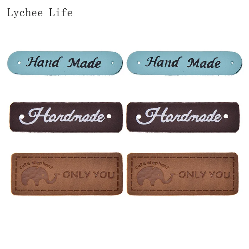Lychee Life 24 шт./лот кожаные ярлыки ручной работы для одежды Diy швейные