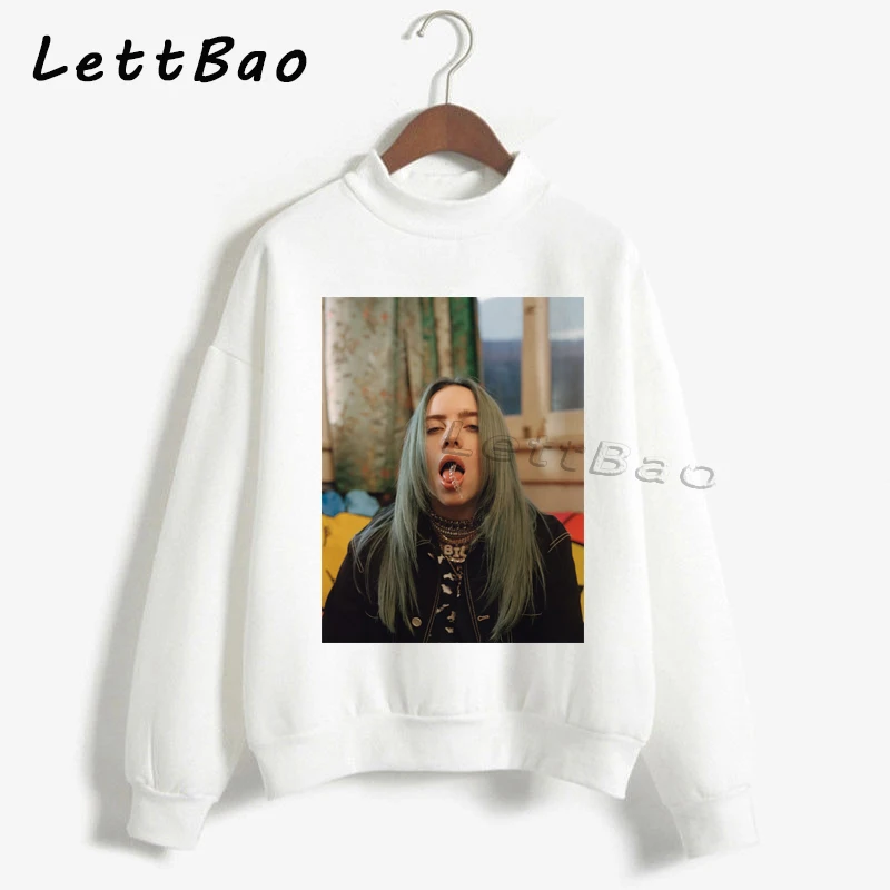 12 Billie Eilish толстовки свитер уличная Эстетическая Готическая Moletom Feminino Ullzang Harajuku на заказ Женская толстовка Femme 90s - Цвет: 12